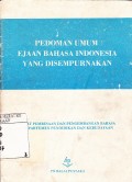Pedoman Umum Ejaan Bahasa Indonesia Yang Disempirnakan